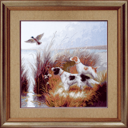DIY Counted Cross Stitch Kit "Hunting to ducks"