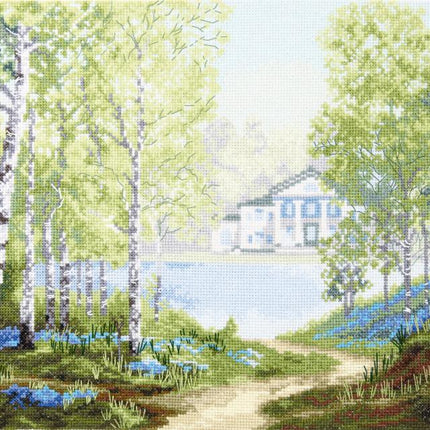DIY Counted Cross Stitch Kit "Morning in the spring forest"