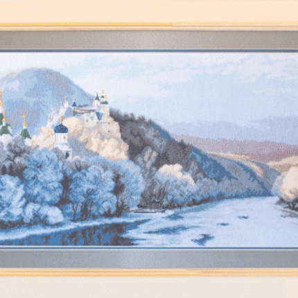 DIY Counted Cross Stitch Kit "The Holy Assumption Svyatogorsk Monastery in winter"