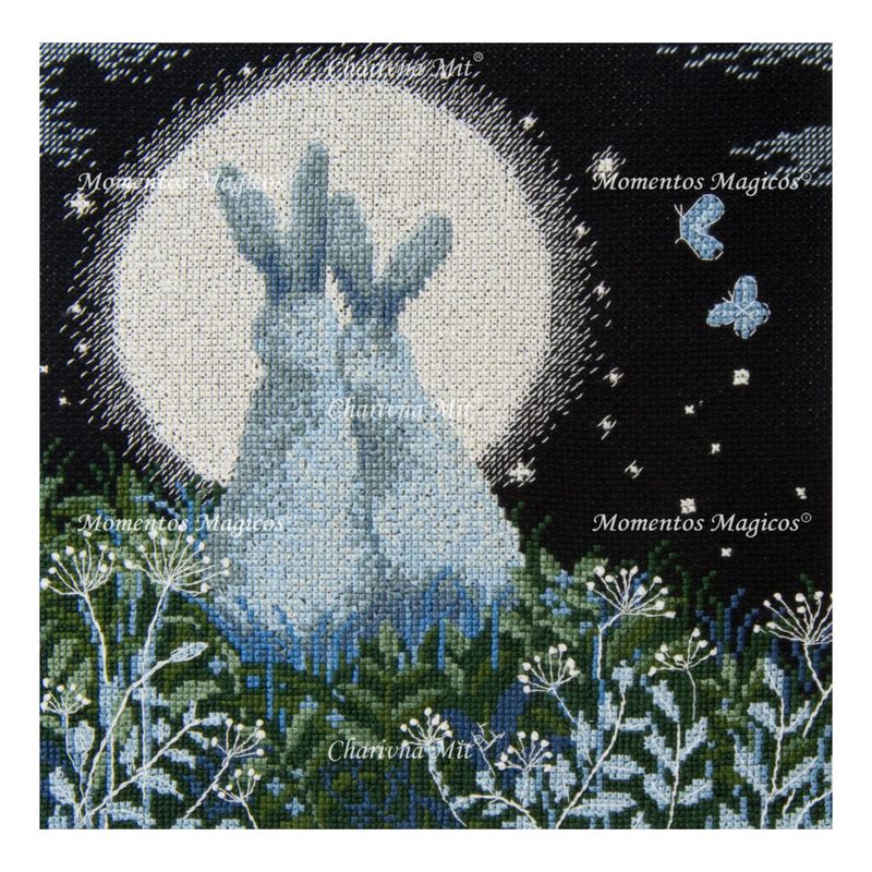 DIY Counted Cross Stitch Kit "Moon hares"