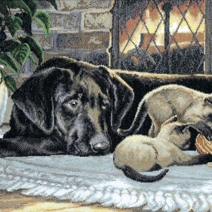 DIY Counted Cross Stitch Kit "By the fireplace"