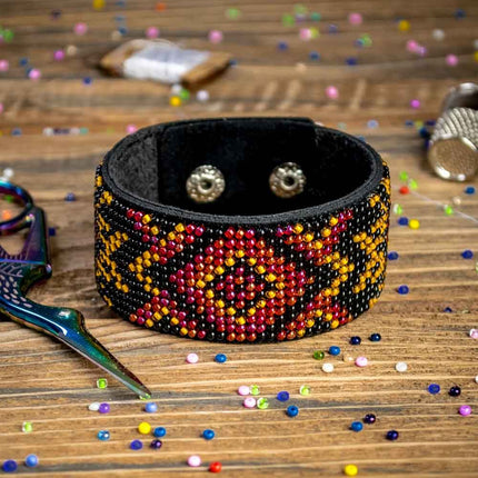 Bead embroidery kit on artificial leather FLBB-009