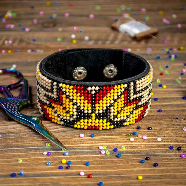 Bead embroidery kit on artificial leather FLBB-014