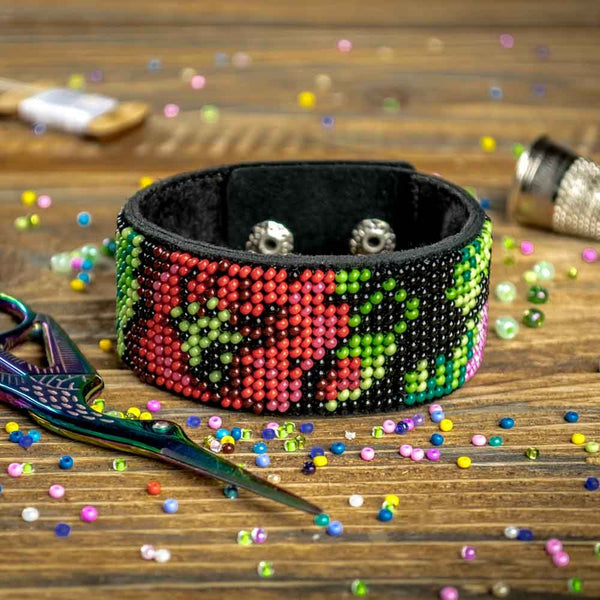 Bead embroidery kit on artificial leather FLBB-037