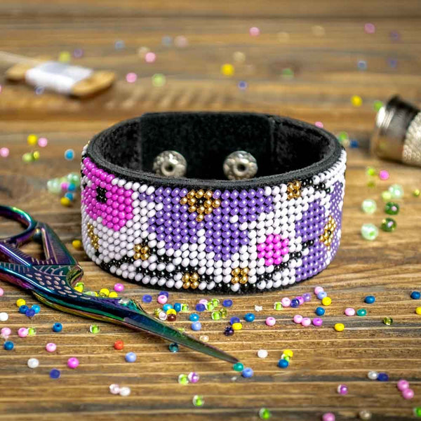 Bead embroidery kit on artificial leather FLBB-039