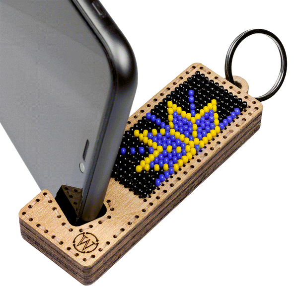 Bead embroidery kit on wood FLK-481 DIY Phone holder kit