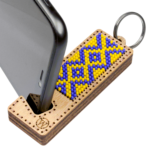 Bead embroidery kit on wood FLK-482 DIY Phone holder kit