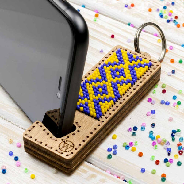 Bead embroidery kit on wood FLK-482 DIY Phone holder kit