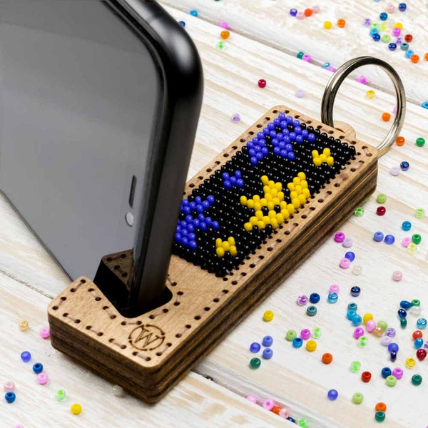 Bead embroidery kit on wood FLK-483 DIY Phone holder kit