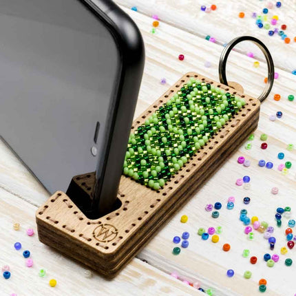 Bead embroidery kit on wood FLK-486 DIY Phone holder kit