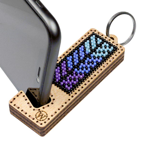 Bead embroidery kit on wood FLK-490 DIY Phone holder kit