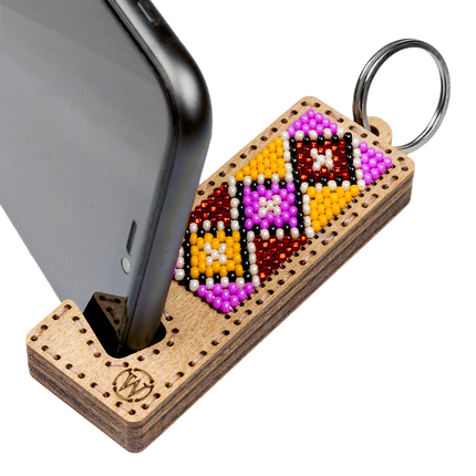 Bead embroidery kit on wood FLK-492 DIY Phone holder kit