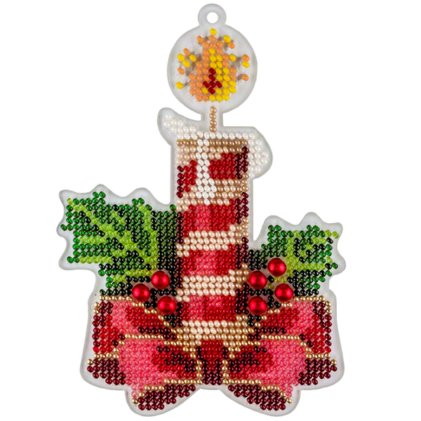Bead embroidery kit on a plastic base 