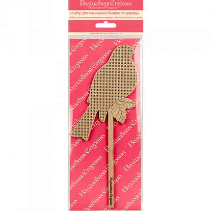 DIY Beaded embroidery on wood kit "Bird"