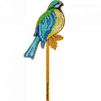 DIY Beaded embroidery on wood kit "Bird"