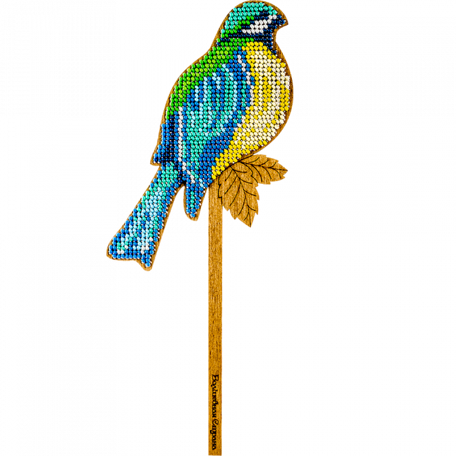 DIY Beaded embroidery on wood kit "Bird"