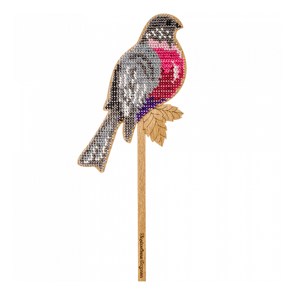 DIY Beaded embroidery on wood kit "Bird"