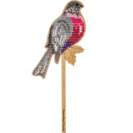 DIY Beaded embroidery on wood kit "Bird"