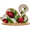 DIY Beaded embroidery on wood kit "Swan with flowers"