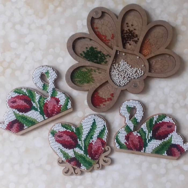 DIY Beaded embroidery on wood kit 