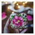 DIY Beaded embroidery on wood kit "Heart with flowers"