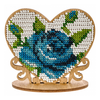 DIY Beaded embroidery on wood kit "Heart with flowers"