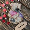DIY Beaded embroidery on wood kit "Bear cub"