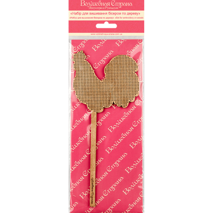 DIY Beaded embroidery on wood kit "Rooster"