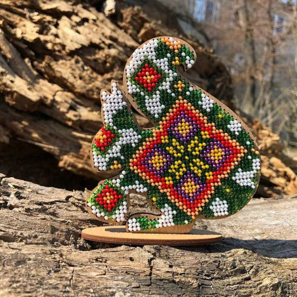 DIY Beaded embroidery on wood kit 