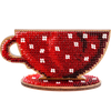 DIY Beaded embroidery on wood kit "Red cup"