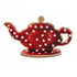 DIY Beaded embroidery on wood kit "Red teapot"