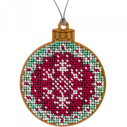 DIY Christmas tree toy kit "Pink ball with snowflake"