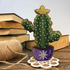 DIY Bead embroidery kit on wood "Cactus"