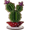 DIY Bead embroidery kit on wood "Blooming cactus"