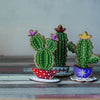 DIY Bead embroidery kit on wood "Blooming cactus"