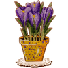 DIY Bead embroidery kit on wood "Crocus"