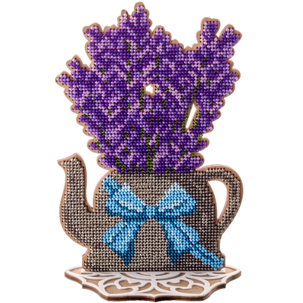 DIY Bead embroidery kit on wood "Lavender"