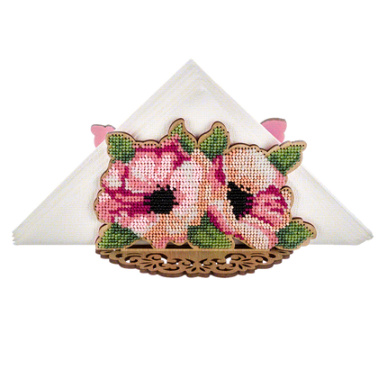 DIY napkin holder kit "Pink poppies"