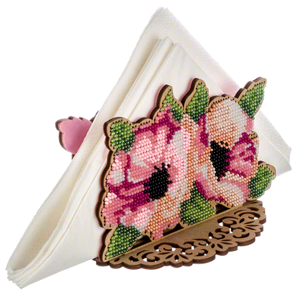 DIY napkin holder kit "Pink poppies"