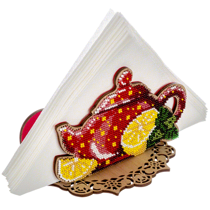 DIY napkin holder kit "Tea with lemon"