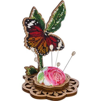 DIY needle cushion kit, needle minder "Beautiful butterfly"