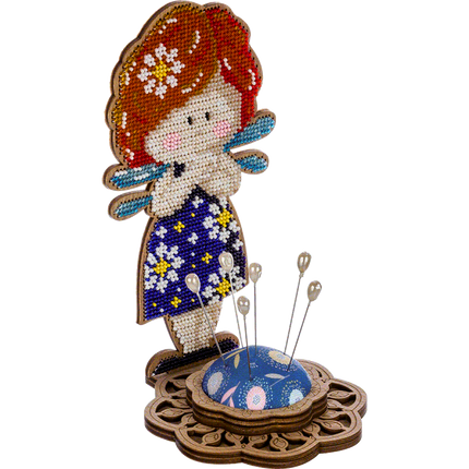 DIY needle cushion kit, needle minder "Little fairy"