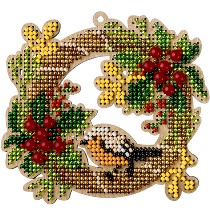 DIY Christmas tree toy kit "Christmas wreath with bird"