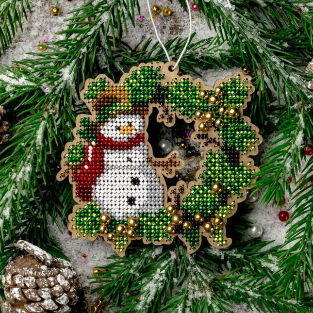 DIY Christmas tree toy kit "Christmas wreath with snowman"