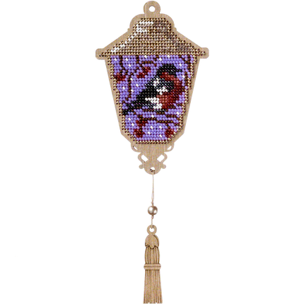 DIY Christmas tree toy kit "Lantern with bullfinch"