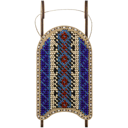 DIY Bead Embroidery on Wood Kit "Christmas Sleigh"
