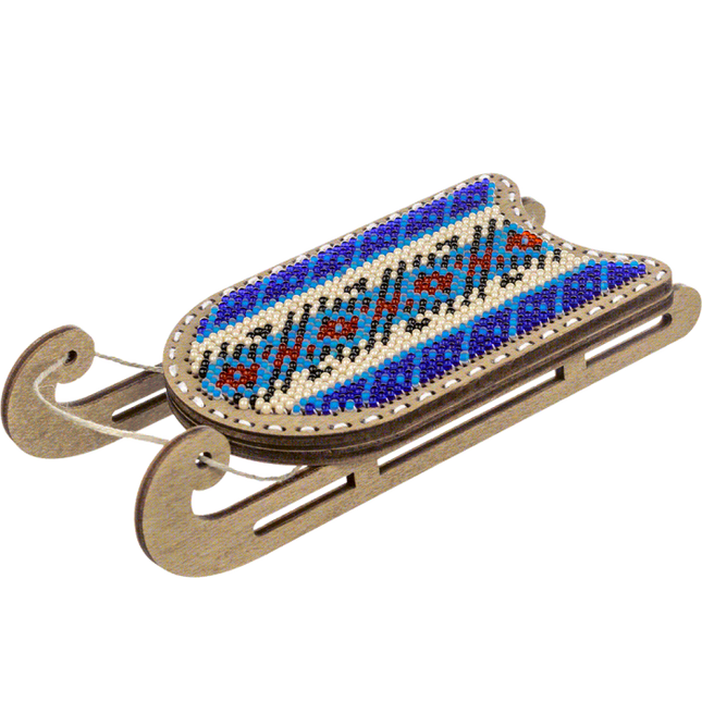 DIY Bead Embroidery on Wood Kit "Christmas Sleigh"