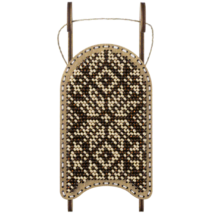 DIY Bead Embroidery on Wood Kit "Christmas Sleigh"