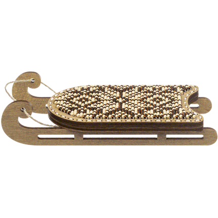 DIY Bead Embroidery on Wood Kit "Christmas Sleigh"