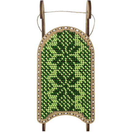 DIY Bead Embroidery on Wood Kit "Christmas Sleigh"